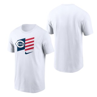 Men's Cincinnati Reds Nike White Americana Flag T-Shirt