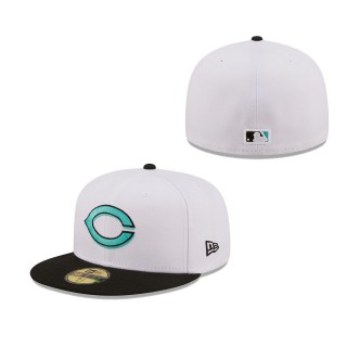 Men's Cincinnati Reds White Black Spring Color Pack Two-Tone 59FIFTY Fitted Hat