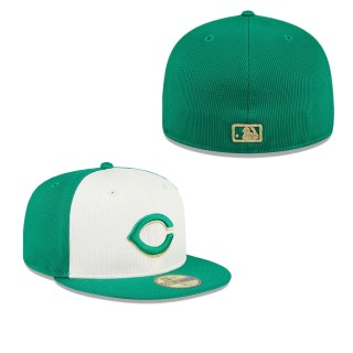 Cincinnati Reds White Green 2024 St. Patrick's Day 59FIFTY Fitted Hat