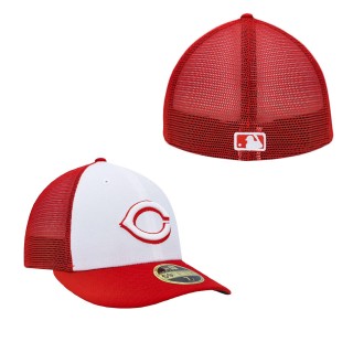 Cincinnati Reds White Red 2023 On-Field Batting Practice Low Profile 59FIFTY Fitted Hat