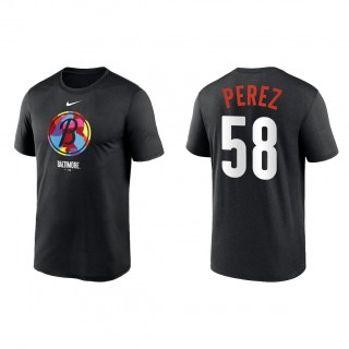 Cionel Perez Baltimore Orioles Black 2023 City Connect Large Logo T-Shirt