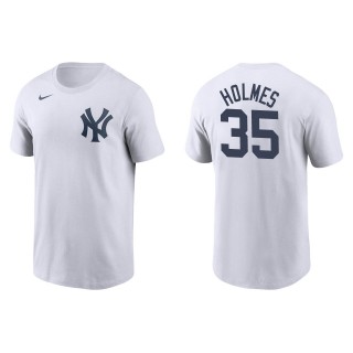 Clay Holmes Men's New York Yankees Aaron Judge White Name & Number T-Shirt