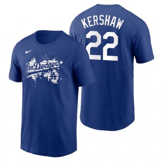 Los Angeles Dodgers Clayton Kershaw Royal 2021 City Connect Graphic T-Shirt