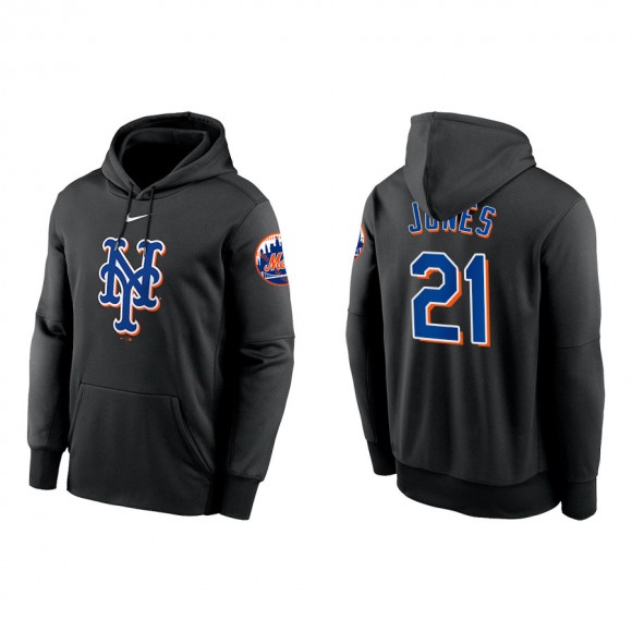 Cleon Jones New York Mets Black Logo Performance Pullover Hoodie