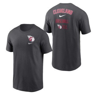 Cleveland Guardians Charcoal Logo Sketch Bar T-Shirt