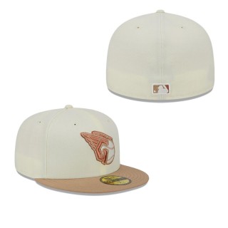 Cleveland Guardians Cream Chrome Camel Rust Undervisor 59FIFTY Fitted Hat