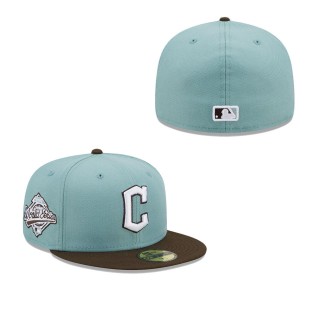 Cleveland Guardians Light Blue Brown 1997 World Series Beach Kiss 59FIFTY Fitted Hat