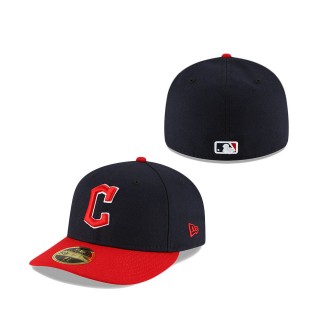 Cleveland Guardians Navy Red Authentic Collection On-Field Home Low Profile 59FIFTY Fitted Hat