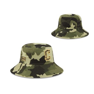 Cleveland Guardians New Era Camo 2022 Armed Forces Day Bucket Hat