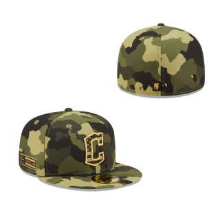 Cleveland Guardians New Era Camo 2022 Armed Forces Day 59FIFTY Fitted Hat