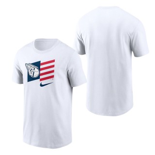 Men's Cleveland Guardians Nike White Americana Flag T-Shirt