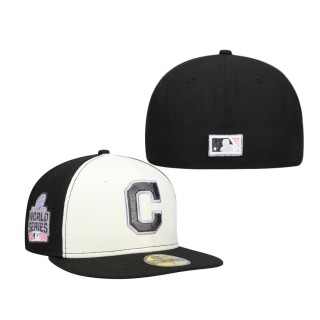 Cleveland Indians New Era 2016 World Series Pink Undervisor 59FIFTY Fitted Hat Cream Black