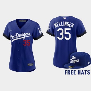 Women Los Angeles Dodgers Cody Bellinger Royal City Connect Free Hat Jersey