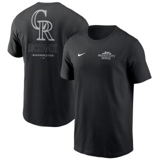 Colorado Rockies Black 2024 MLB World Tour Mexico City Series T-Shirt