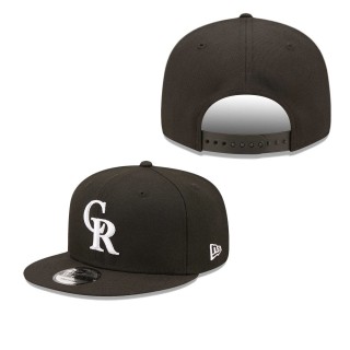 Men's Colorado Rockies Black Team 9FIFTY Adjustable Snapback Hat