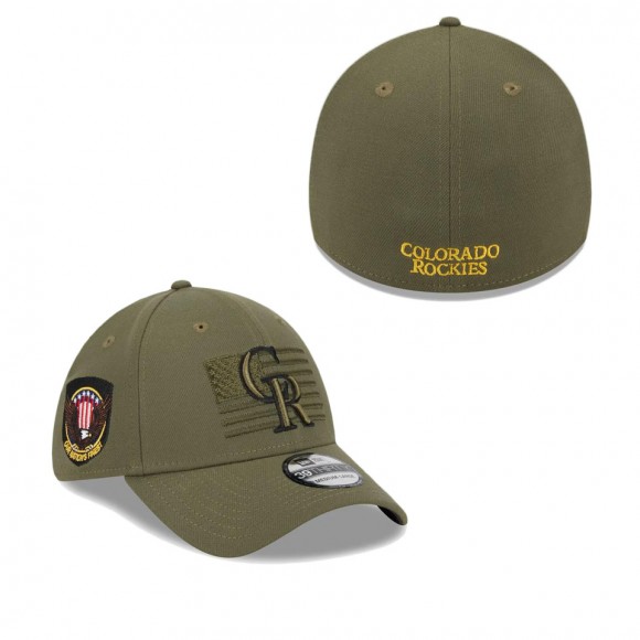 Men's Colorado Rockies Green 2023 Armed Forces Day 39THIRTY Flex Hat