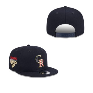 Colorado Rockies Navy 2023 Fourth of July 9FIFTY Snapback Adjustable Hat