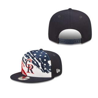 Men's Colorado Rockies Navy 2022 4th of July Independence Day 9FIFTY Snapback Adjustable Hat