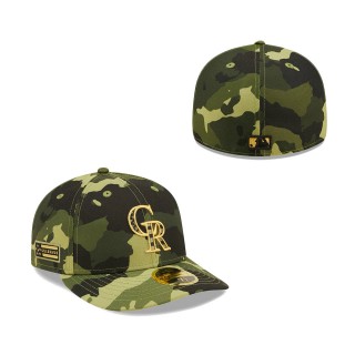Colorado Rockies New Era Camo 2022 Armed Forces Day Low Profile 59FIFTY Hat