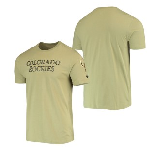 Colorado Rockies Olive Brushed Armed Forces T-Shirt