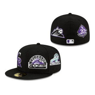 Colorado Rockies Patch Pride 59FIFTY Fitted Hat Black