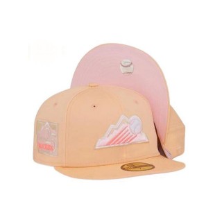 Colorado Rockies Peaches Cream Pink Under Brim 59FIFTY Fitted Hat