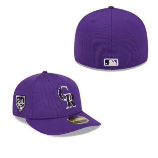 Colorado Rockies Purple 2024 Spring Training Low Profile 59FIFTY Fitted Hat