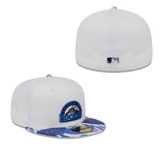 Colorado Rockies White Blue Flamingo 59FIFTY Fitted Hat