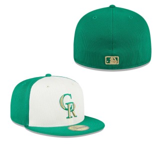 Colorado Rockies White Green 2024 St. Patrick's Day 59FIFTY Fitted Hat