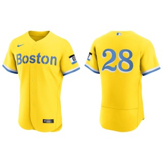 Corey Kluber Boston Red Sox Nike Gold Light Blue City Connect Authentic Jersey