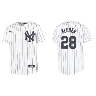 Corey Kluber Youth Yankees White Home Replica Jersey