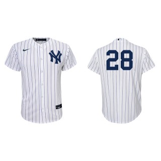 Corey Kluber Youth Yankees White Navy Home Replica Jersey