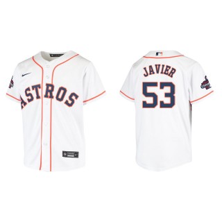 Cristian Javier Youth Houston Astros White 2022 World Series Champions Home Replica Jersey
