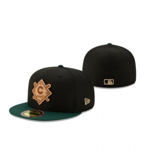 Cubs Black Debossed 59Fifty Fitted Hat