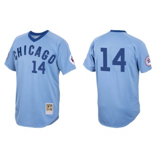 Chicago Cubs Ernie Banks Light Blue Authentic 1976 Cooperstown Jersey