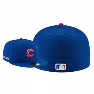 Men's Chicago Cubs Royal MLB 150th Anniversary Patch 59FIFTY Fitted Hat