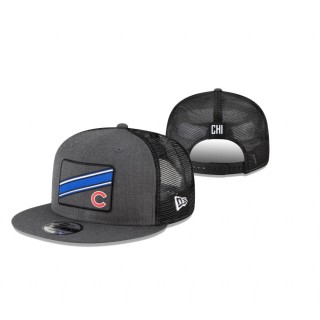 Chicago Cubs Charcoal Slant Trucker 9FIFTY Snapback Hat