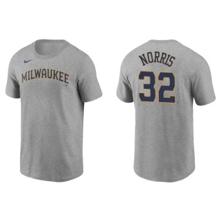 Daniel Norris Men's Milwaukee Brewers Christian Yelich Gray Name & Number T-Shirt