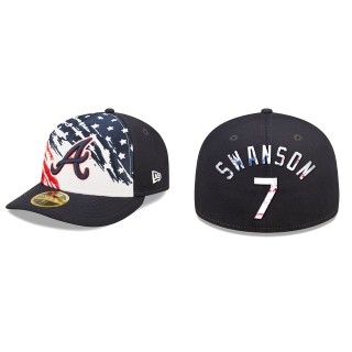 Dansby Swanson Atlanta Braves Navy 2022 4th of July Independence Day Low Profile 59FIFTY Fitted Hat