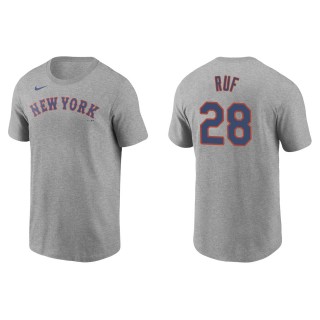 Men's New York Mets Darin Ruf Gray Name & Number T-Shirt