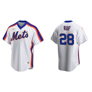 Men's New York Mets Darin Ruf White Cooperstown Collection Home Jersey