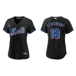 Darryl Strawberry Women's New York Mets Black Alternate Replica Jersey