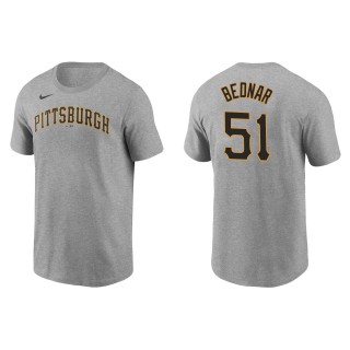 David Bednar Men's Pittsburgh Pirates Josh Bell Gray Name & Number T-Shirt