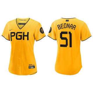 David Bednar Women Pittsburgh Pirates Gold City Connect Replica Jersey