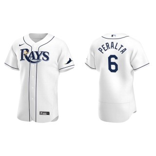 Men's Tampa Bay Rays David Peralta White Authentic Home Jersey