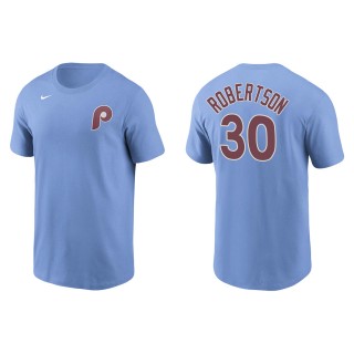 Men's Philadelphia Phillies David Robertson Light Blue Name & Number T-Shirt
