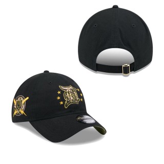 Detroit Tigers Black 2024 Armed Forces Day 9TWENTY Adjustable Hat