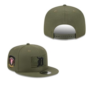 Men's Detroit Tigers Green 2023 Armed Forces Day 9FIFTY Snapback Adjustable Hat