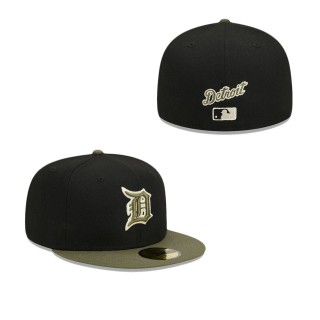 Detroit Tigers Khaki Green Fitted Hat