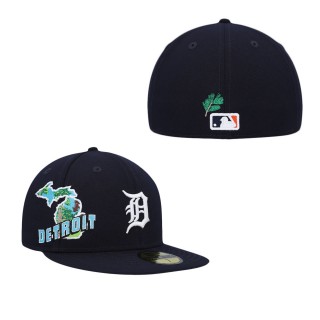 Men's Detroit Tigers Navy Stateview 59FIFTY Fitted Hat